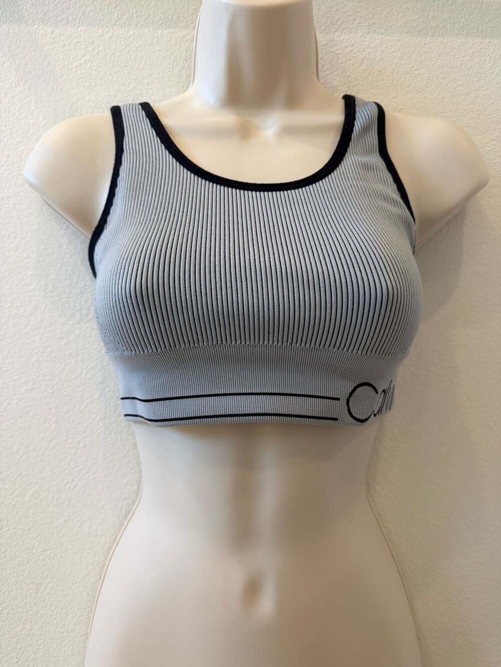 Calvin Klein Performance Womens Seamless Sports Bra Gray Size S 888-3